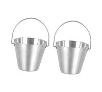CLISPEED 2pcs Stainless Steel Egg Rack Handle for Teppanyaki Cooking Mini Egg Bucket Holder Suitable for Japanese Cuisine for Kitchen and Refrigerator
