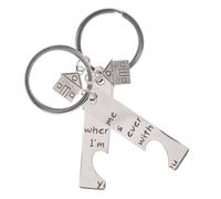 CLISPEED 2Pcs Stainless Steel House Keychain with Pendant Unique Decorative Backpack Charm Housewarming Homeowners Anniversary Birthday Christmas with Gift Box