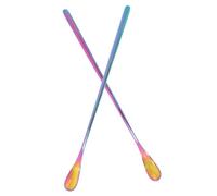 CLISPEED 2Pcs Stainless Steel Lizard Feeding Spoon Long Handle Small Pet Food Scoop for Solid and Liquid Ingredients Practical Feeding Tool for Reptiles and Small Animals