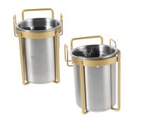 CLISPEED 2pcs Stainless Steel Wall Mount Ashtray with Windproof Design Installation Removable Holder for Bathroom and Indoor Smokers Easy to Clean Ash Container