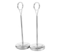 CLISPEED 2pcs Tall Stainless Steel Table Number Holders with Mirror Finish Wire Photo Place Card Stand for Wedding Restaurant Party Memo Display Stable and Easy to Clean Silver