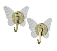 CLISPEED 2pcs Transparent Butterfly Wall Hooks Adhesive Key and Towel Holders for Decor No Drill Decorative Storage Hangers for Living Bathroom
