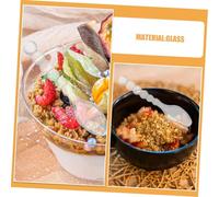 CLISPEED 2PCS Transparent Glass Bead Dessert Spoons Elegant Teaspoons for Tea Ice Tea and Fruit Serving Easy-Clean Smooth Surface for Parties Weddings and Home Use