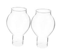 CLISPEED 2pcs Transparent Glass Candle Holder Tubes Windproof Chimney Shades for Hurricanes Tall Clear Tube Shades for Candles Elegant Minimalist Design for Home Restaurant Wedding Decor