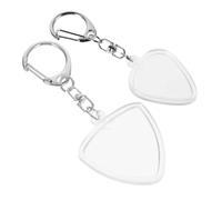 CLISPEED 2pcs Transparent Guitar Picks Holder Keychain with Compact Storage Case Easy-Open Design for Travel Practice Performance Space-Saving Pendant Organizer for Guitar Plectrum