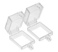 CLISPEED 2pcs Transparent Start Button Cover with Double Side Self Adhesive Protection Shield for Rocker Switches Prevents Accidental Activation Compatible with Lights Trucks and Machinery