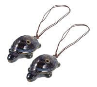 CLISPEED 2pcs Turtle Ocarina Wind Instrument with Six-hole Ceramic Design, Versatile Musical Wind Instrument for Practice and Music Journey, Pure and Soothing Sound