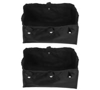 CLISPEED 2pcs Under Seat Walker Storage Bag for Wheelchair and Folding Walker, Black Oxford Cloth Organizer with Multiple Compartments, Easy to Clean and Practical Tote for Visits and Trips