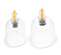 CLISPEED 2pcs Vacuum Suction Cups for Body Massage and Blood Flow Increase, Heavy Duty Plastic Cupping Accessory, Easy to Carry for Home or Salon Use