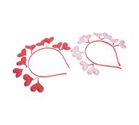 CLISPEED 2pcs Valentine's Day Heart Headbands for Parties with Excellent Elasticity and Plastic Iron Material Fashionable Heart Hair Hoops to Hold Hairstyles Random Color