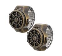 CLISPEED 2pcs Vintage Finger Ring Watch with Rudder Design, Zinc Alloy Material, Not Easy to Rust or Break, Fashionable and Unique Accessory for Women