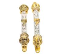 CLISPEED 2pcs Vintage Metal Mezuzah with Scroll Religious Door Decor Jewish Blessing for Hannukah Intricate Craftsmanship for Home Entryway and Jerusalem Themed Interiors