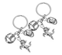 CLISPEED 2pcs Western Cowboy Hat Horse Keychain Metal Bag Ornament Pendant for Backpack Cell Phone Car Keys Stylish Cowgirl Accessories