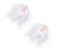 CLISPEED 2pcs White Plume Hair Clips for Teens and Adults, Non-slip Alloy Barrettes, Easily Clip onto Hair Or Clothing, Elegant Accessories for Photography and Stage Performance
