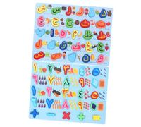 CLISPEED 2Pcs Wooden Arabic Alphabet and Number Puzzle for Educational Learning for Early Childhood Development Interactive Montessori Math and Alphabet Game
