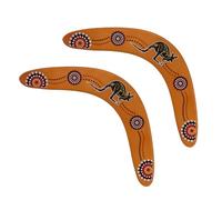 CLISPEED 2Pcs Wooden Boomerang Outdoor Flying Saucer for Handmade Craft with Comfortable Grip Easy to Throw and Return Safe Sports Equipment for Open-air Play and Family Fun