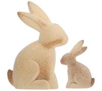 CLISPEED 2pcs Wooden Easter Bunny Statues DIY Craft, Unfinished Solid Wood Rabbit Shape Ornaments for Easter Painting