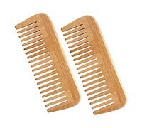 CLISPEED 2pcs Wooden Hair Comb Anti-static Fine-toothed Massage Detangling Combs for Women Men Suitable for All Hair Types Comfortable Hold