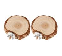 CLISPEED 2pcs Wooden Hamster and Guinea Pig Platforms with Metal Supports, Safe and Creative Brown Bird Cage Stand for Home Decor, Adorable Design to Increase Curiosity