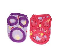 CLISPEED 2pcs Xxs Dog Clothes Warm Bunny Paw Print Pet Garments Cosplay Outfit for Small Puppies Purple and Rose Red Suitable for Indoor and Outdoor Use