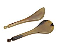 CLISPEED 2pcs Yak Horn Face Massager Tool Smooth Round Manual Acupuncture Pen Easy to Apply Pressure Point Massage Stick for Travel