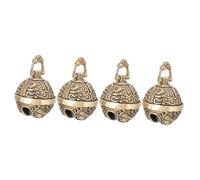 CLISPEED 2sets Chinese Style Brass Bell Keychain Pendant Decorative Auspicious Charm for DIY Crafts Bell Keyring with Unique Design for Friends and Family 2pcs*2
