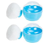 CLISPEED 2sets Powder Puff Box Talcum Powder Puff Case Makeup Storage Boxes for Boy Girl Talcum and Boys and Girls Body Use