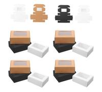 CLISPEED 3-Color Windowed Soap Packaging Boxes 30pcs Portable Soap Wrapping Boxes for Packing and Storage
