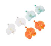 CLISPEED 3 Pairs Floral Pendant Earrings for Women Lightweight Butterfly Orchid Dangle Jewelry for Summer Beach Holiday Hawaiian Party Accessories Green Orange White