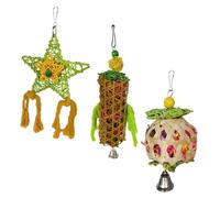 CLISPEED 3 Pcs Parrot Chewing Safe Plastic Teeth Grinding for Cockatiels Parakeets Small Birds Pet Plaything for Chewing and Swinging Random Color