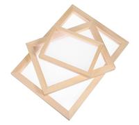 CLISPEED 3 Pcs Wooden DIY Paper Making Frames with Fine Craftsmanship Dense Sturdy Wood Multipurpose Paper Craft Moulds for Handmade Papermaking and Art Projects