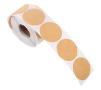 CLISPEED 3 Rolls 1.5-inch Writable Kraft Paper Round Sticker Labels, Self-Adhesive Small Name Tags for Office, Classroom, Organizing, and DIY Crafts