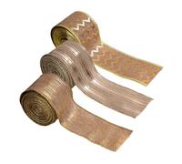 CLISPEED 3 Rolls Christmas Ribbon Christmas Burlap Ribbon for Bows Present Wrapping for Bows Making Burlap Wired Edge Iron Wire