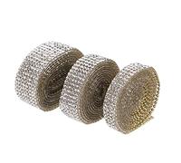 CLISPEED 3 Rolls White Plastic Hotfix Crystal Rhinestone Tape Super Sparkly Adhesive Gems for Belt and Bridal Veil Decoration, Convenient for Use Rhinestone Strips for Crafts and Dress