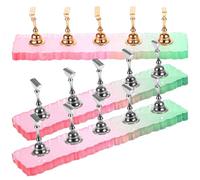 CLISPEED 3 Sets Acrylic Press on Nail Holder with Assorted Colour Base Meticulously Polished Fake Nail Display Stand Not Easily Deformed and Manicure