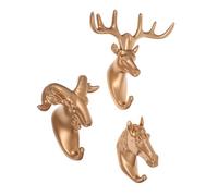 CLISPEED 3 Sets Animal Shape Wall Hooks Non Trace Decorative Coat and Hat Hangers Vintage Style for Bathroom Bedroom Home Organization