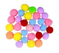 CLISPEED 30 Pcs Colorful Elastic Pom Poms Cat Ball Toy Set, Sturdy Plush Fluffy Balls for Interactive Indoor Play, Chew-resistant Kitten Toys for Active Cats