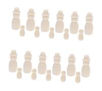 CLISPEED 30 Pcs Wooden DIY Peg Dolls with Hats for Creative Painting Crafts Unfinished Natural Wooden Figures for Boys and Blank DIY Doll Bodies for Artistic Decoration