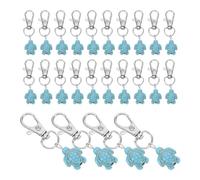 CLISPEED 30pcs Blue Sea Turtle Keychains Bulk Cute Small Metal Turtle Keyring with Lobster Clasp for Party Favors, Travel Accessories, Backpack and Purse Charms