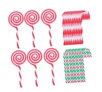 CLISPEED 30Pcs Christmas Plastic Crutch Lollipop Hanging Decors Premium Xmas Tree Pendants for Holiday Party Scene Ornaments Gift Choice Festive Home Embellishment