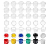 CLISPEED 30pcs Empty Paint Pot Mini Paint Cup Pots White Portable Pe Storage Containers for Artists and Painting Lovers for Watercolor and Storage