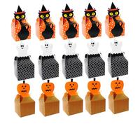 CLISPEED 30pcs Halloween Candy Boxes Set Ghost, Black Cat, Pumpkin Designs - Candy Wrapping and Cake Storage Boxes for, Party Sweets Packaging