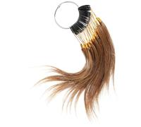 CLISPEED 30pcs Human Hair Test Strands Deep Brown 6° Bulk Hair Dye Samples for Salon Hairdressing Cosmetology Supplies with Buckles