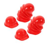 CLISPEED 30pcs Mini Construction Doll Hats Realistic Safety Helmets for Bjd Dolls Party Decorations Role Play Accessories Red Miniature Builder Caps