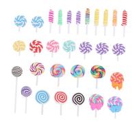 CLISPEED 30pcs Polymer Clay Lollipop DIY Craft Making Materials Lightweight Adornments for Mobile Phone Case Decoration Creativity Development Kit