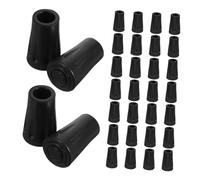 CLISPEED 30pcs Round Head Hiking Pole Tips Rubber Ends Replacement with Shock Absorption Wear Resistant Skid Trekking Stick Accessories for Walking Sticks Crutches and Tripod Cane Pads