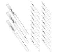 CLISPEED 30Pcs Silicone Lip Brushes with Caps, Multi-Purpose Eyeshadow and Concealer Applicators, White Professional Makeup Tools for Lip Balm, Mask Cream, and Eyelash Application