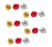 CLISPEED 30pcs Simulation Silk Rose Flowers Set for Wedding DIY Decorations 10pcs Gold 10pcs Silver for Romantic Flower Arrangements and Corsage Making