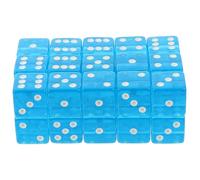 CLISPEED 30pcs Sky Blue 6-Sided Dice for Board Games Rounded Corner Game Props Entertainment Tool for Family and Friends