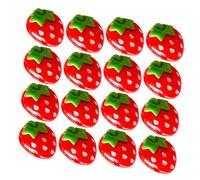 CLISPEED 30pcs Strawberry Push Pins for Cork Board, Wear-resistant Resin and Metal Material, Multi-functional Use for Pinning up Travel Photos and Geography Lessons, Cute Adorable Design
